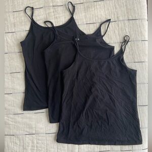 GAP Set of 3 Black Camisoles, Sz Large Tall